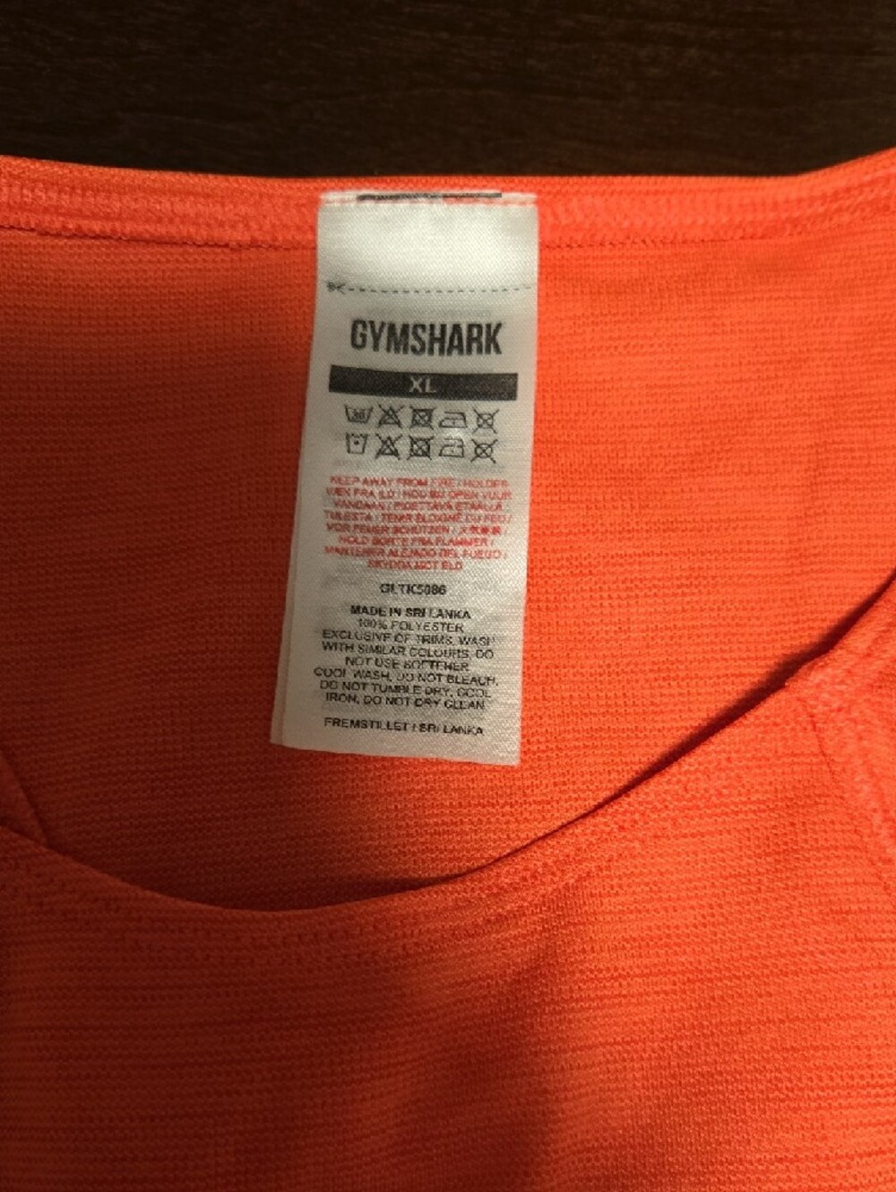 Gymshark Women's Bright Orange Racerback Training Tank - Picture 2 of 4